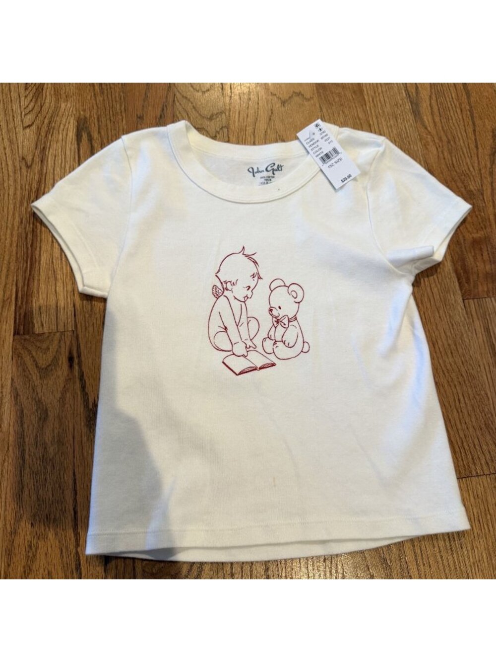 John Galt White Teddy Bear T Shirt Small New